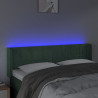 Cabecero con LED de terciopelo verde oscuro 147x16x78/88 cm 4