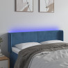 Cabecero con LED de terciopelo azul oscuro 147x16x78/88 cm 1