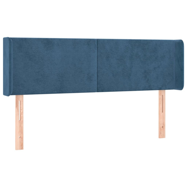 Cabecero con LED de terciopelo azul oscuro 147x16x78/88 cm M 3