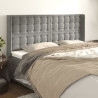 Cabecero con orejas de terciopelo gris claro 203x16x118/128 cm 1
