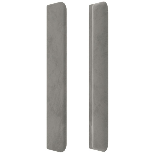 Cabecero con orejas de terciopelo gris claro 203x16x118/128 cm M 4