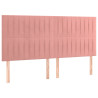 Cabeceros 4 unidades de terciopelo rosa 100x5x78/88 cm 2