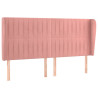 Cabecero con orejas de terciopelo rosa 203x23x118/128 cm 2