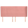 Cabecero con orejas de terciopelo rosa 203x23x118/128 cm 3