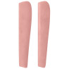 Cabeceira cama c/ abas veludo 203x23x118/128 cm rosa 4
