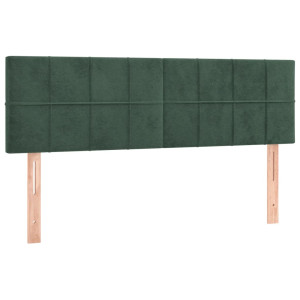 Cabeceira de cama 2 pcs veludo 72x5x78/88 cm verde-escuro H