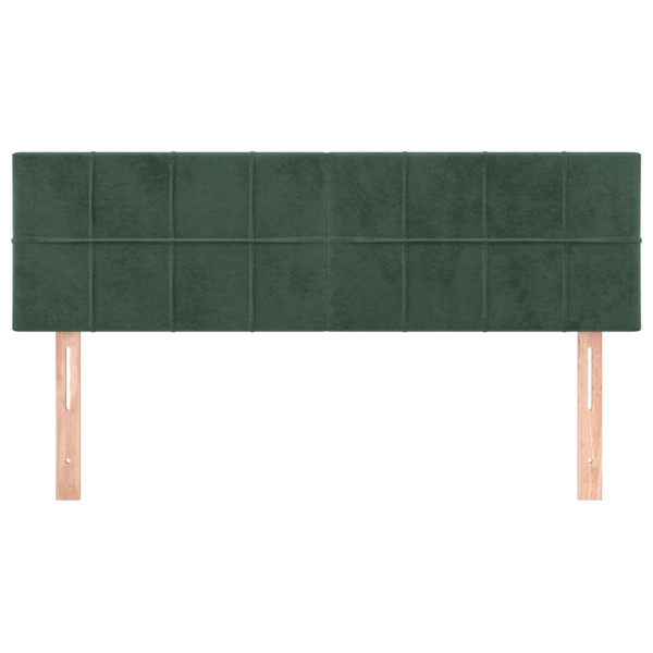 Cabeceira de cama 2 pcs veludo 72x5x78/88 cm verde-escuro M 3