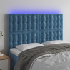 Cabecero con luces LED terciopelo azul oscuro 144x5x118/128 cm 1