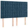 Cabecero con luces LED terciopelo azul oscuro 144x5x118/128 cm 4