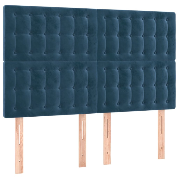 Cabeceros 4 unidades terciopelo azul oscuro 72x5x78/88 cm M 2