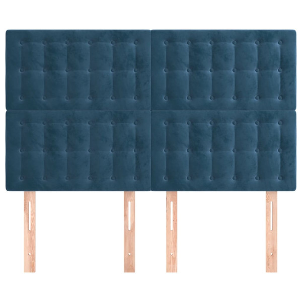 Cabeceros 4 unidades terciopelo azul oscuro 72x5x78/88 cm M 3