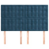 Cabeceira de cama 4 pcs veludo 72x5x78/88 cm azul-escuro 3