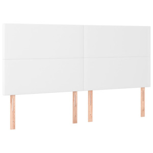 Cabeceros 4 unidades de cuero sintético blanco 80x5x78/88 cm H