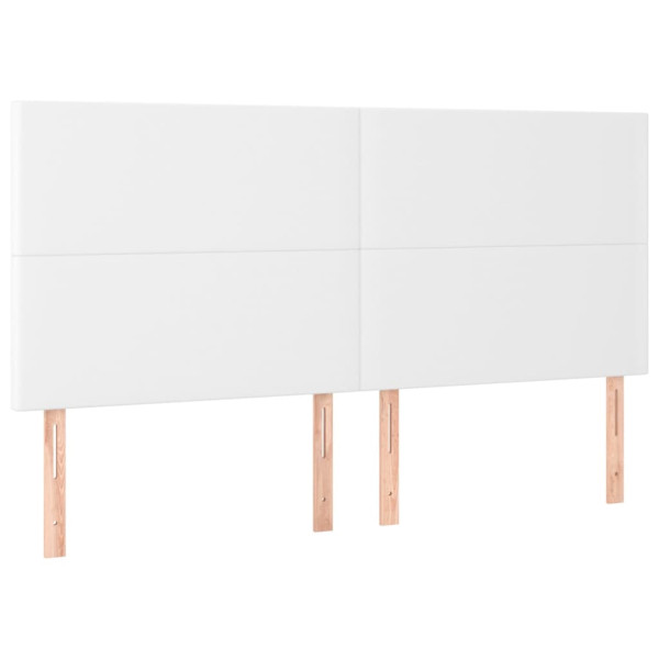 Cabeceira de cama 4 pcs couro artificial 80x5x78/88 cm branco M 2