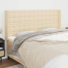 Cabeceira de cama c/ abas tecido 163x16x118/128 cm cor crème 1