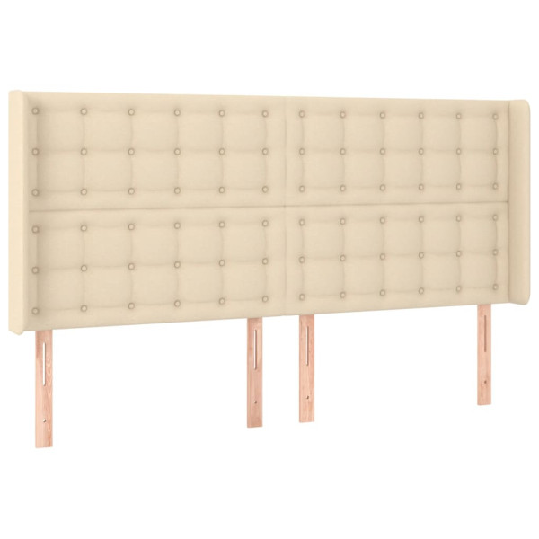 Cabecero con orejas de tela color crema 163x16x118/128 cm M 2