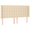 Cabeceira de cama c/ abas tecido 163x16x118/128 cm cor crème 2