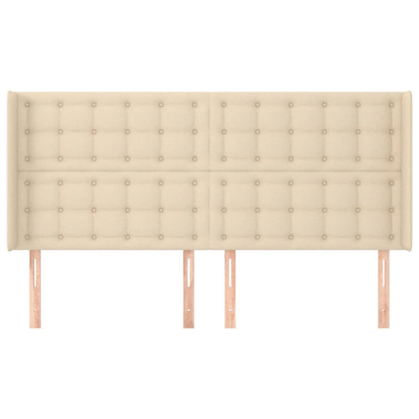 Cabeceira de cama c/ abas tecido 163x16x118/128 cm cor crème M 3