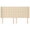 Cabecero con orejas de tela color crema 163x16x118/128 cm 3