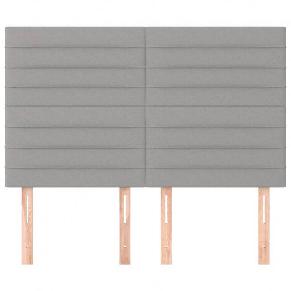 Cabeceira de cama 4 pcs tecido 72x5x78/88 cm cinzento-claro M 3