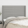 Cabeceira cama c/ abas tecido 147x16x118/128 cm cinzento-claro 1