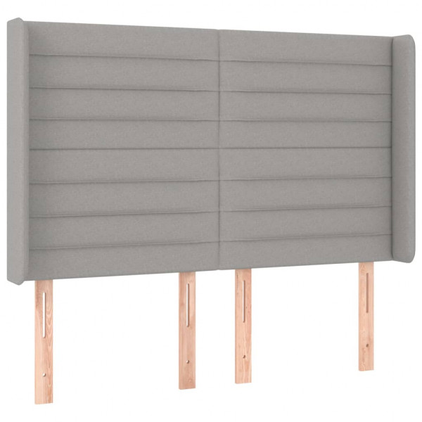 Cabeceira cama c/ abas tecido 147x16x118/128 cm cinzento-claro M 2