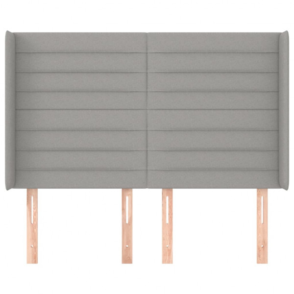 Cabeceira cama c/ abas tecido 147x16x118/128 cm cinzento-claro M 3