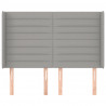 Cabecero con orejas de tela gris claro 147x16x118/128 cm 3