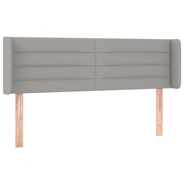 Cabecero de tela gris claro 147x16x78/88 cm M 2
