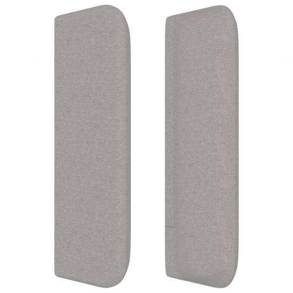 Cabeceira de cama c/ abas tecido 147x16x78/88 cm cinzento-claro M 4