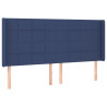 Cabeceira de cama c/ abas tecido 203x16x118/128 cm azul 2