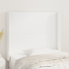Cabeceira cama c/ abas couro artificial 83x16x118/12 cm branco 1