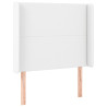 Cabecero con orejas de cuero sintético blanco 83x16x118/128 cm 2