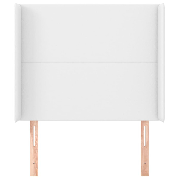 Cabeceira cama c/ abas couro artificial 83x16x118/12 cm branco M 3