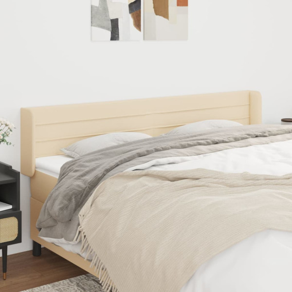 Cabecero de tela color crema 183x16x78/88 cm D