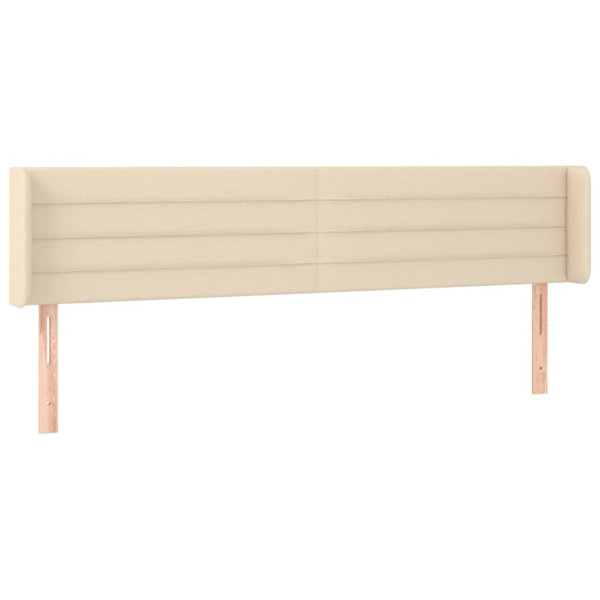 Cabeceira de cama c/ abas tecido 183x16x78/88 cm creme M 2