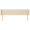 Cabeceira de cama c/ abas tecido 183x16x78/88 cm creme 3