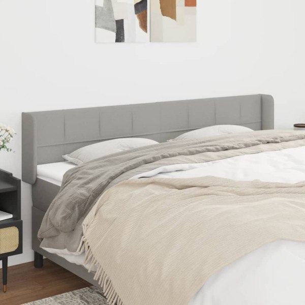 Cabecero de tela gris claro 183x16x78/88 cm D