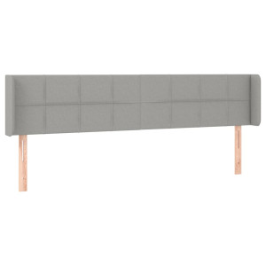 Cabeceira de cama c/ abas tecido 183x16x78/88 cm cinzento-claro H