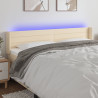 Cabecero con LED de tela crema 183x16x78/88 cm 1