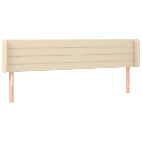 Cabeceira de cama c/ luzes LED tecido 183x16x78/88 cm cor creme M 3