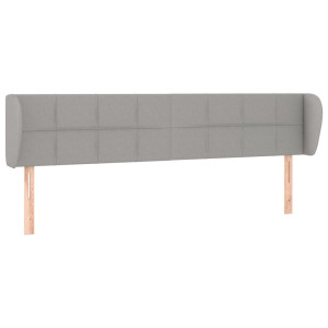 Cabeceira de cama c/ abas tecido 183x23x78/88 cm cinzento-claro H