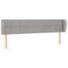 Cabeceira de cama c/ abas tecido 183x23x78/88 cm cinzento-claro 2