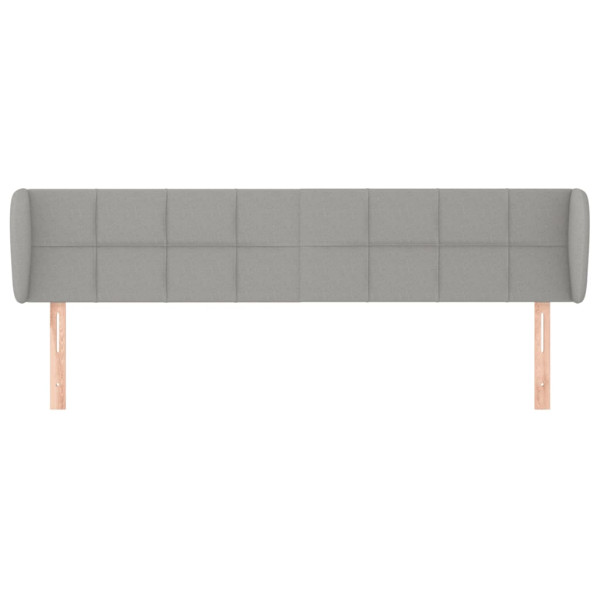 Cabeceira de cama c/ abas tecido 183x23x78/88 cm cinzento-claro M 3
