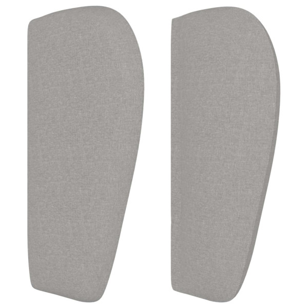 Cabeceira de cama c/ abas tecido 183x23x78/88 cm cinzento-claro M 4