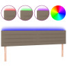 Cabecero con LED de tela gris taupe 160x5x78/88 cm 2