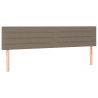 Cabeceira cama luzes LED tecido 160x5x78/88cm cinza-acastanhado 4
