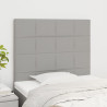 Cabeceros 2 unidades de tela gris claro 90x5x78/88 cm 1