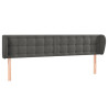 Cabeceira de cama c/ abas veludo 203x23x78/88cm cinzento-escuro 2