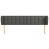 Cabeceira de cama c/ abas veludo 203x23x78/88cm cinzento-escuro 3